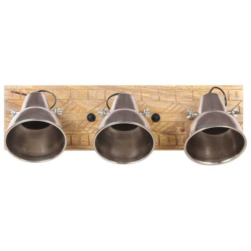 Wandlamp Industrieel E27 70X23 Cm Mangohout Zilverkleurig