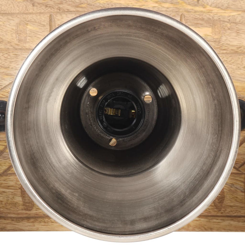 Wandlamp Industrieel E27 70X23 Cm Mangohout Zilverkleurig