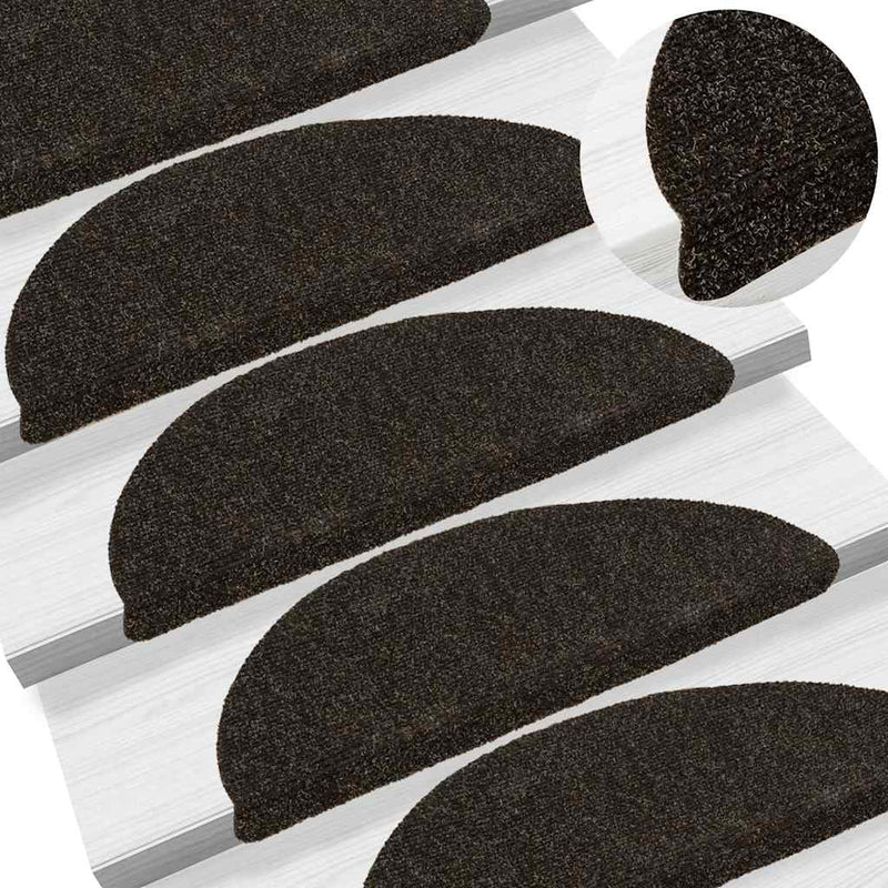 Trapmatten Zelfklevend 5 Stuks Halfrond Donkerbruin