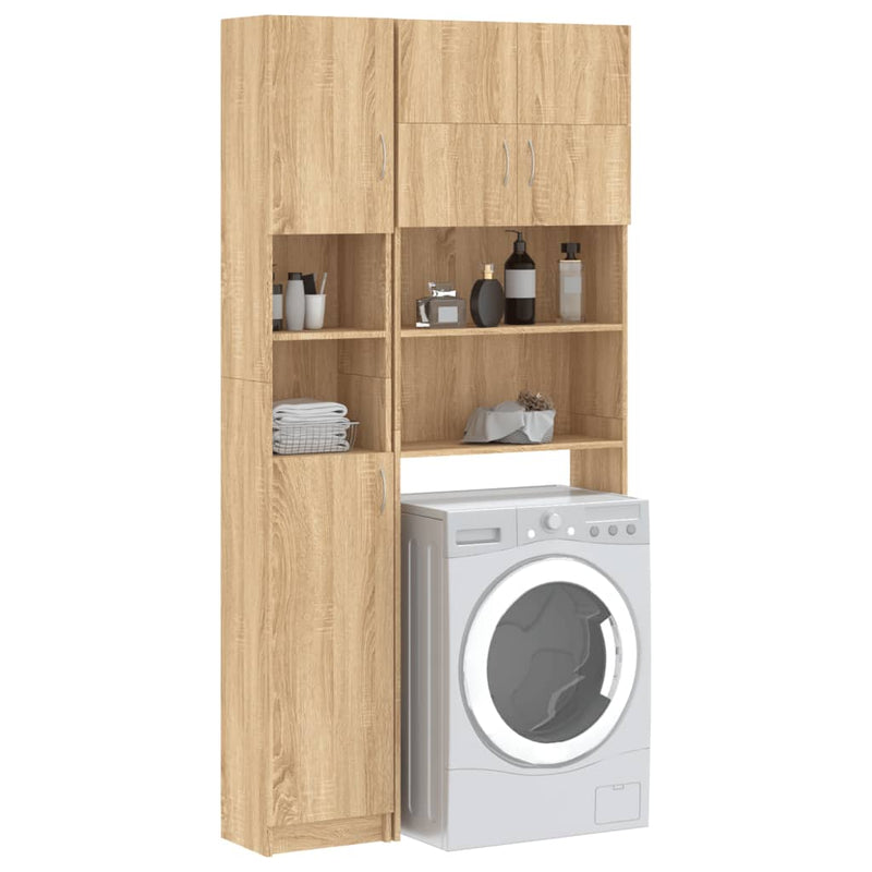 Wasmachinekastenset Bewerkt Hout Sonoma Eikenkleurig