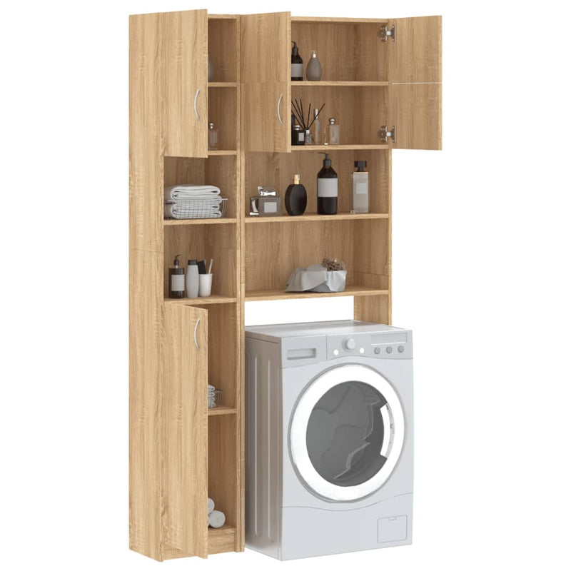 Wasmachinekastenset Bewerkt Hout Sonoma Eikenkleurig