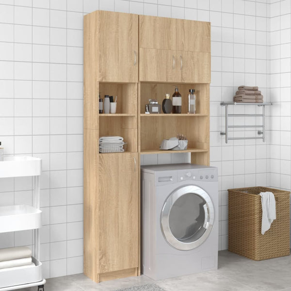 Wasmachinekastenset Bewerkt Hout Sonoma Eikenkleurig