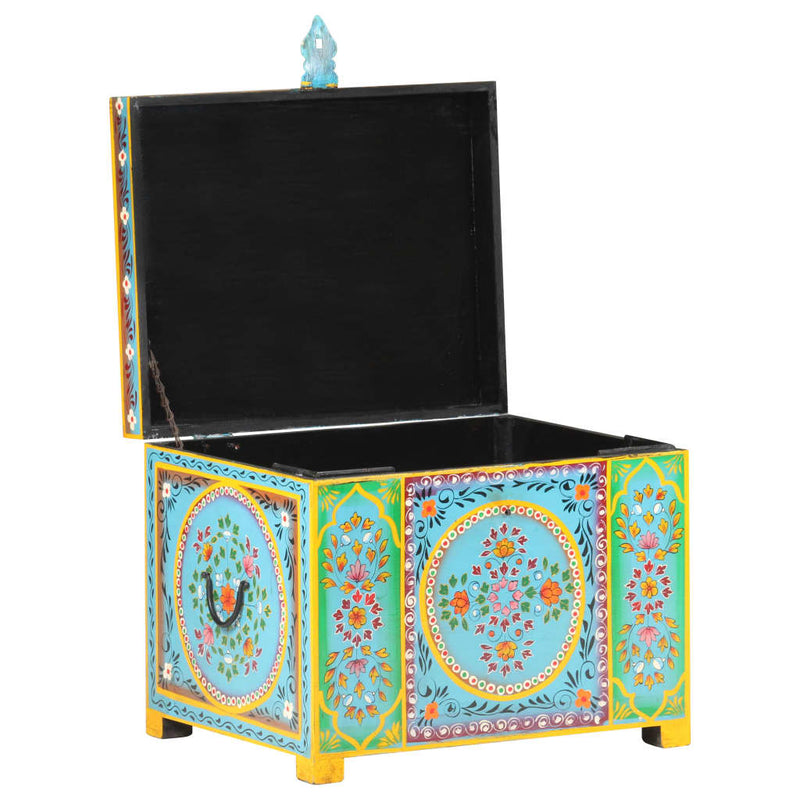 Opbergbox Handgeschilderd 50X40X40 Cm Massief Mangohout