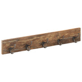 Wandkapstok Met 5 Haken 100X2,5X15 Cm Massief Gerecycled Hout