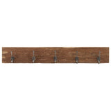 Wandkapstok Met 5 Haken 100X2,5X15 Cm Massief Gerecycled Hout