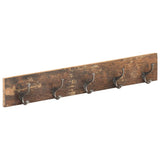 Wandkapstok Met 5 Haken 100X2,5X15 Cm Massief Gerecycled Hout