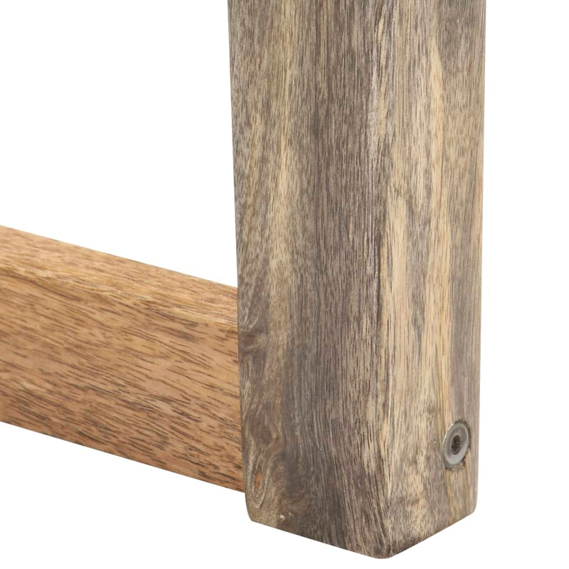 Bankje 110 Cm Echt Leer En Massief Mangohout