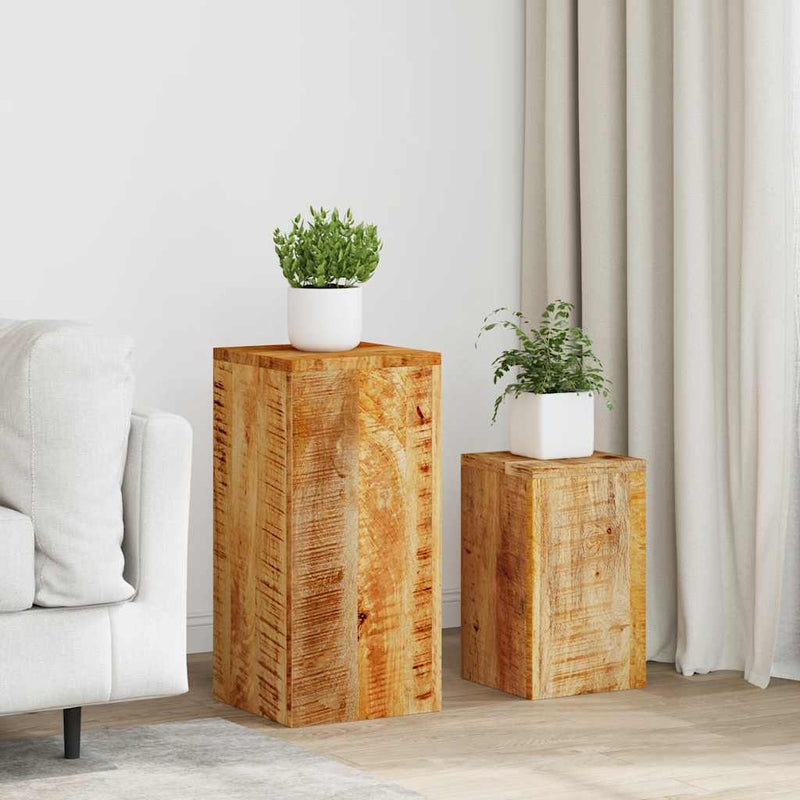 3-Delige Plantenstandaardenset Massief Acaciahout Bruin