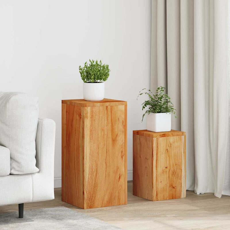3-Delige Plantenstandaardenset Massief Acaciahout Bruin