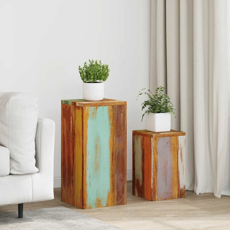 3-Delige Plantenstandaardenset Massief Acaciahout Bruin