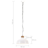 Hanglamp Industrieel E27 58 Cm Wit