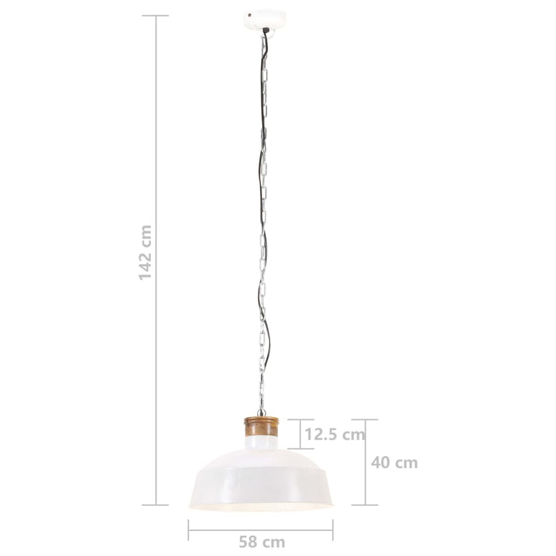 Hanglamp Industrieel E27 58 Cm Wit