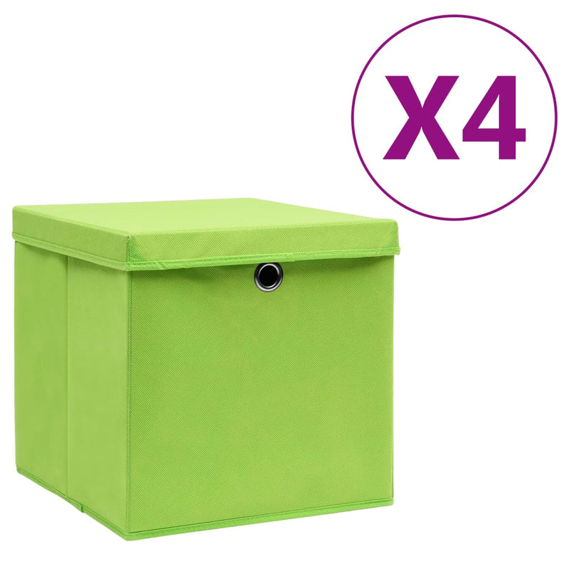 Opbergboxen Met Deksel 28X28X28 Cm Groen