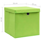 Opbergboxen Met Deksel 28X28X28 Cm Groen
