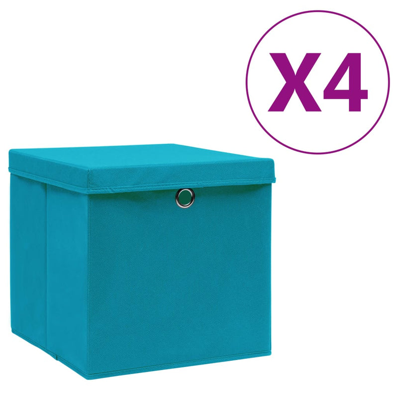 Opbergboxen Met Deksel 28X28X28 Cm Groen