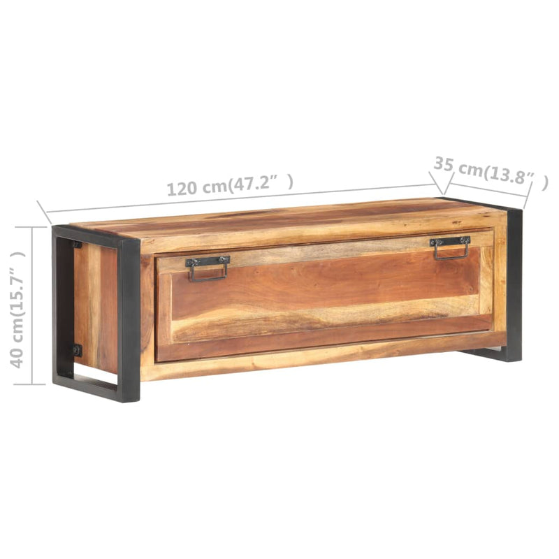 Schoenenkast 120X35X40 Cm Massief Hout