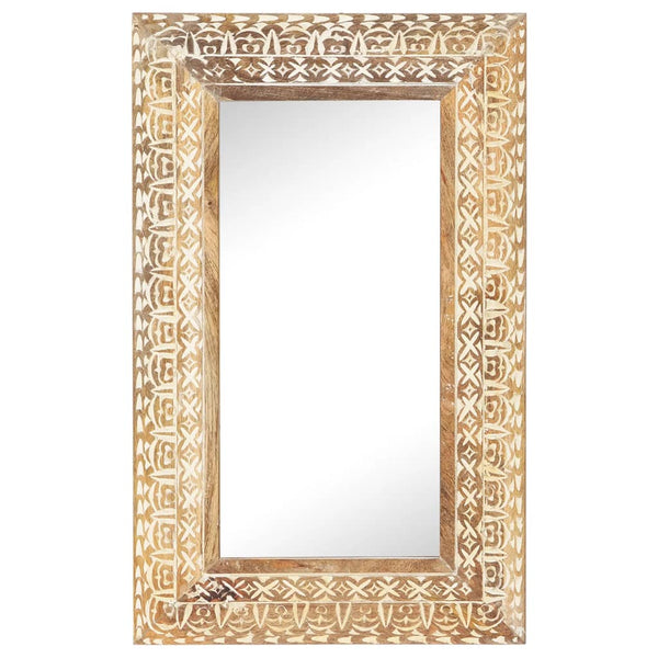 Spiegel Handgesneden 80X50X2,6 Cm Massief Mangohout