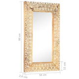 Spiegel Handgesneden 80X50X2,6 Cm Massief Mangohout