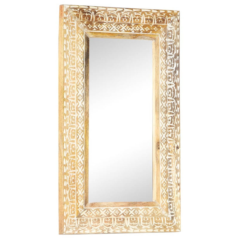 Spiegel Handgesneden 80X50X2,6 Cm Massief Mangohout