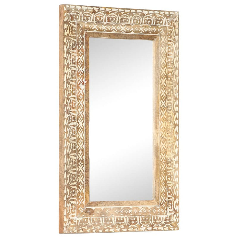 Spiegel Handgesneden 80X50X2,6 Cm Massief Mangohout