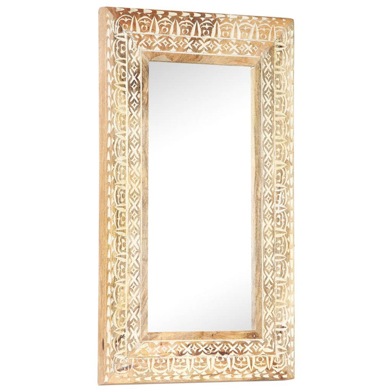 Spiegel Handgesneden 80X50X2,6 Cm Massief Mangohout