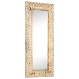 Spiegel Handgesneden 80X50X2,6 Cm Massief Mangohout