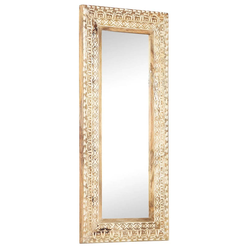 Spiegel Handgesneden 80X50X2,6 Cm Massief Mangohout