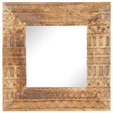 Spiegel Handgesneden 50X50X2,5 Cm Massief Mangohout