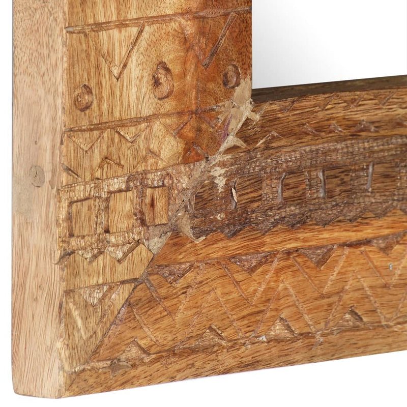 Spiegel Handgesneden 50X50X2,5 Cm Massief Mangohout