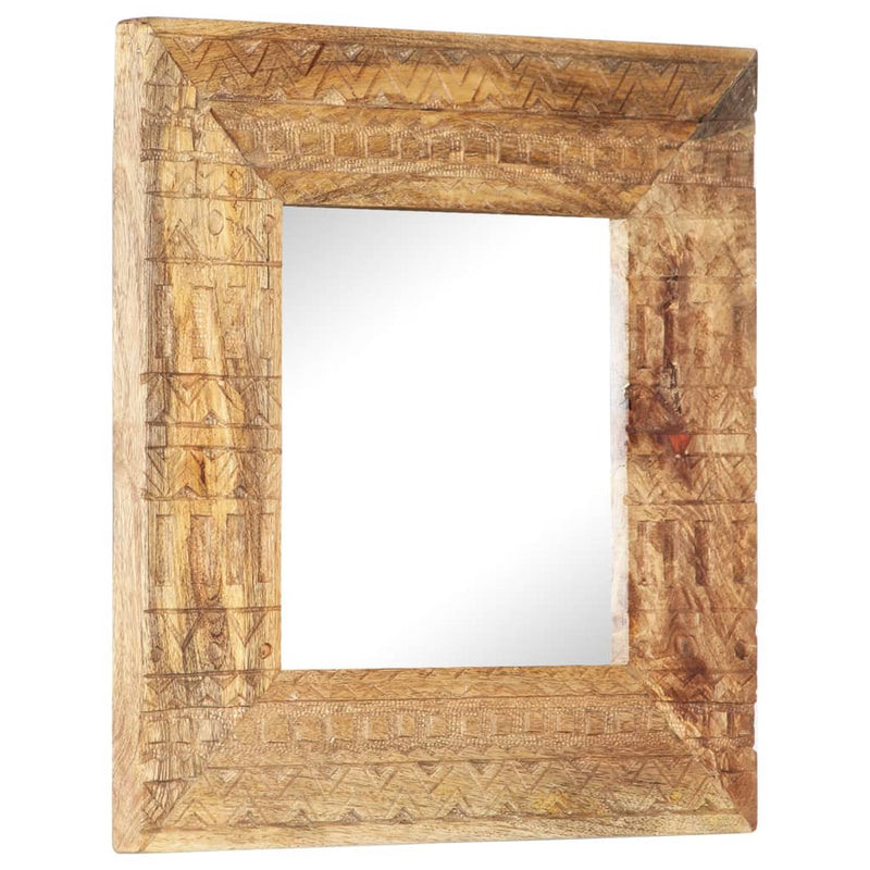 Spiegel Handgesneden 50X50X2,5 Cm Massief Mangohout