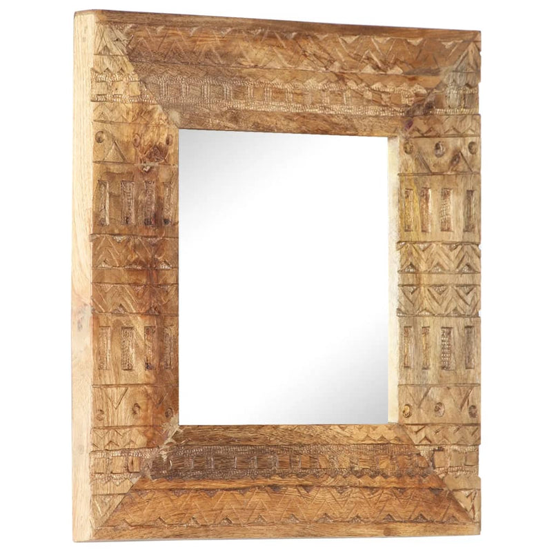 Spiegel Handgesneden 50X50X2,5 Cm Massief Mangohout