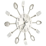 Wandklok Lepel-En-Vork 31 Cm Aluminium Zilverkleurig