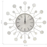 Wandklok 40 Cm Metaal Zilverkleurig