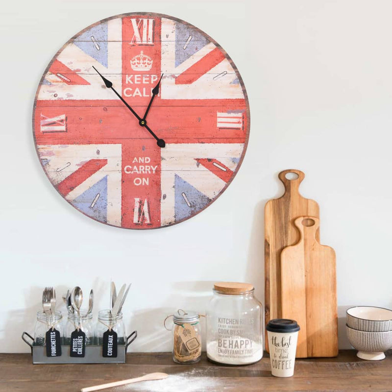 Wandklok Vintage Stijl Bloemen