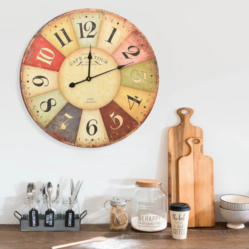 Wandklok Vintage Stijl Bloemen