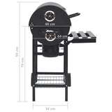 Barbecuevat Met Wielen En Schappen 115X85X95 Cm Staal Zwart