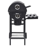 Barbecuevat Met Wielen En Schappen 115X85X95 Cm Staal Zwart