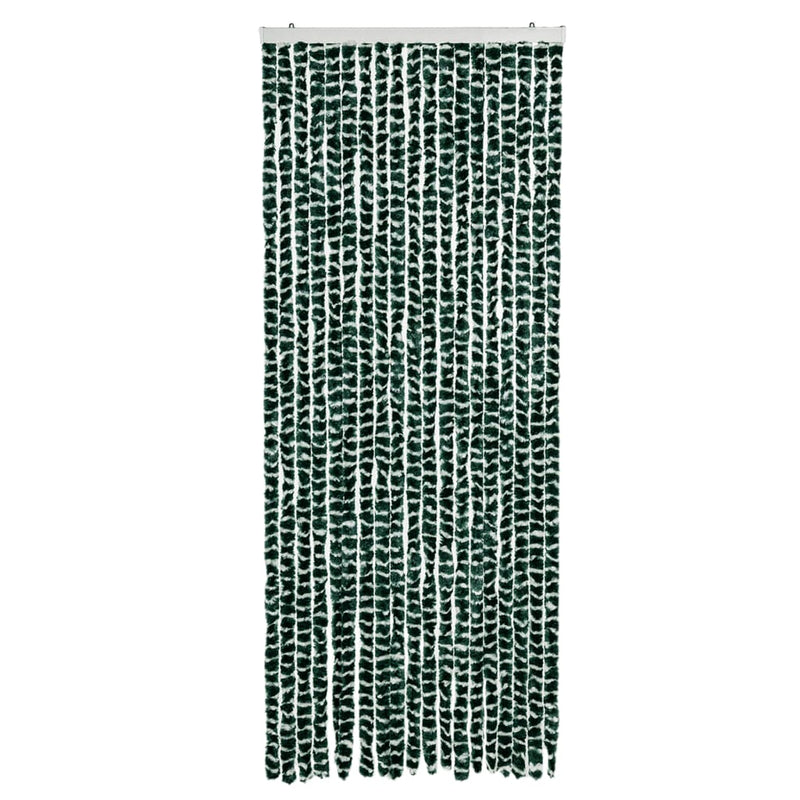 Vliegengordijn Chenille Groen En Wit