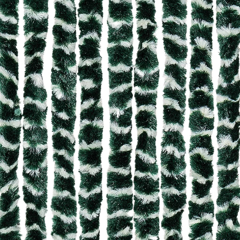 Vliegengordijn Chenille Groen En Wit