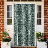 Vliegengordijn Chenille Groen En Wit