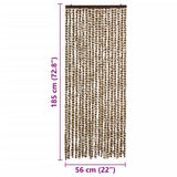 Vliegengordijn Chenille Beige En Bruin