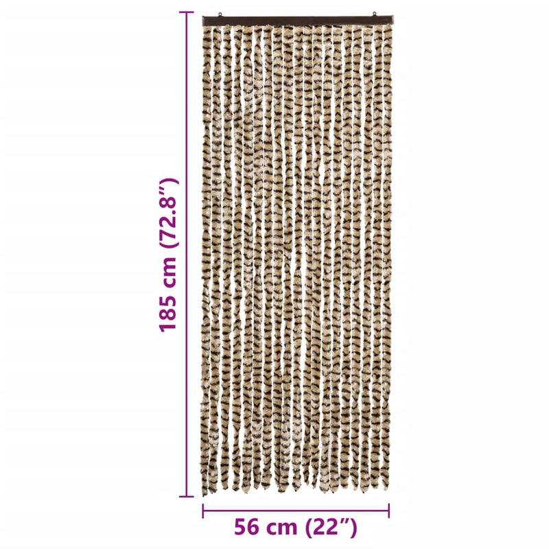 Vliegengordijn Chenille Beige En Bruin