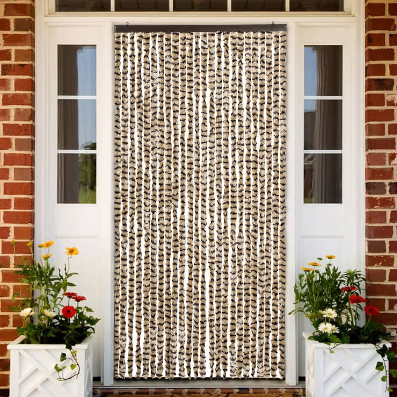 Vliegengordijn Chenille Beige En Bruin