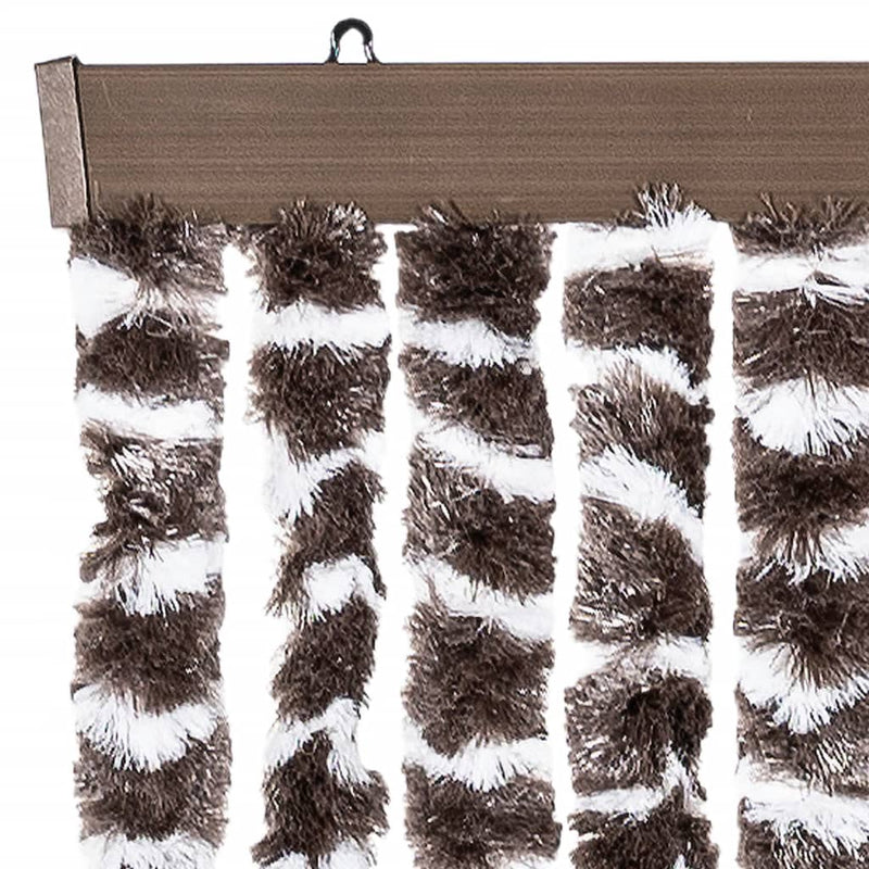 Vliegengordijn Chenille Bruin En Wit