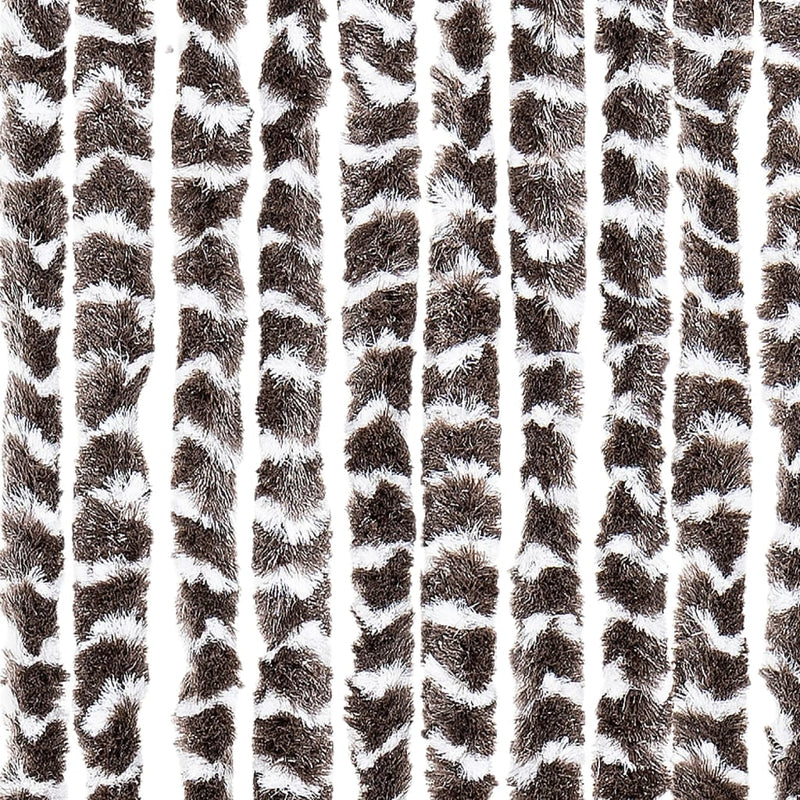 Vliegengordijn Chenille Bruin En Wit