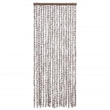 Vliegengordijn Chenille Taupe En Wit