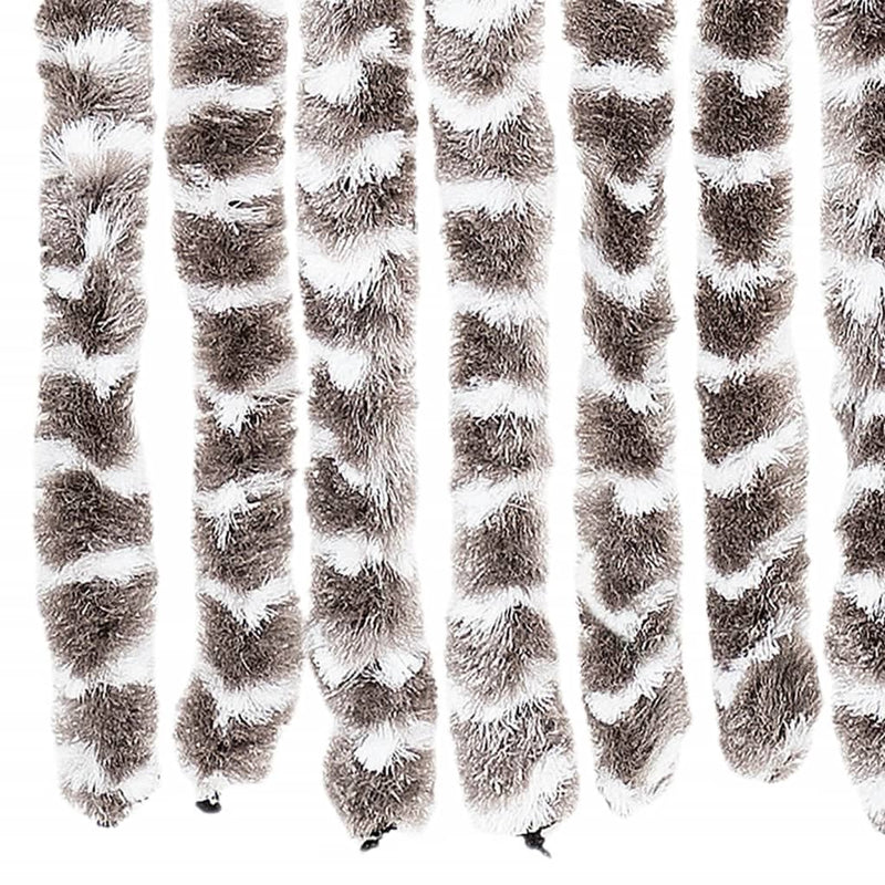 Vliegengordijn Chenille Taupe En Wit