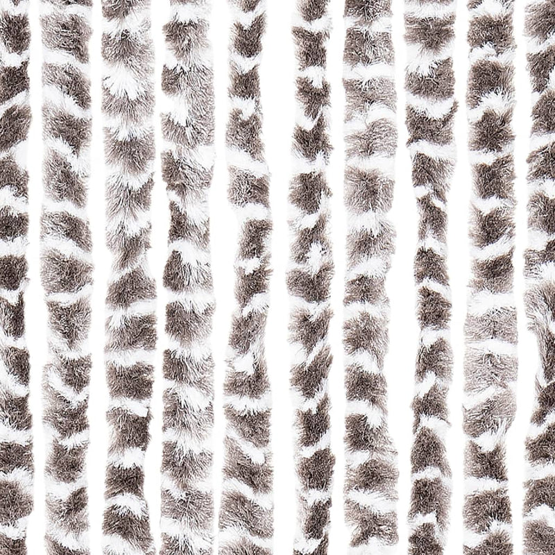 Vliegengordijn Chenille Taupe En Wit