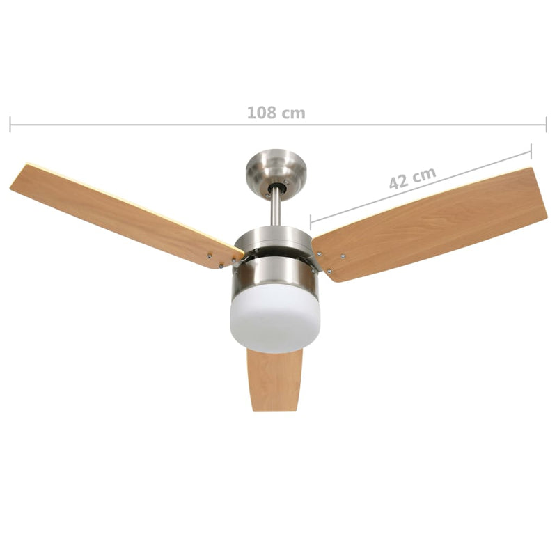 Plafondventilator Met Lamp Afstandsbediening 108 Cm