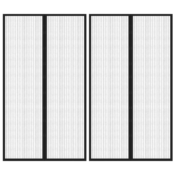 Insectendeurgordijnen 2 St Magnetisch Zwart